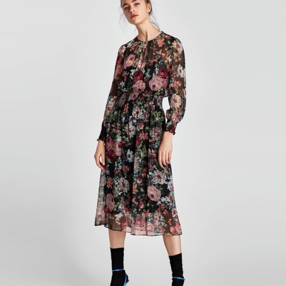 Zara Dresses & Skirts - Zara Printed Midi Dress
